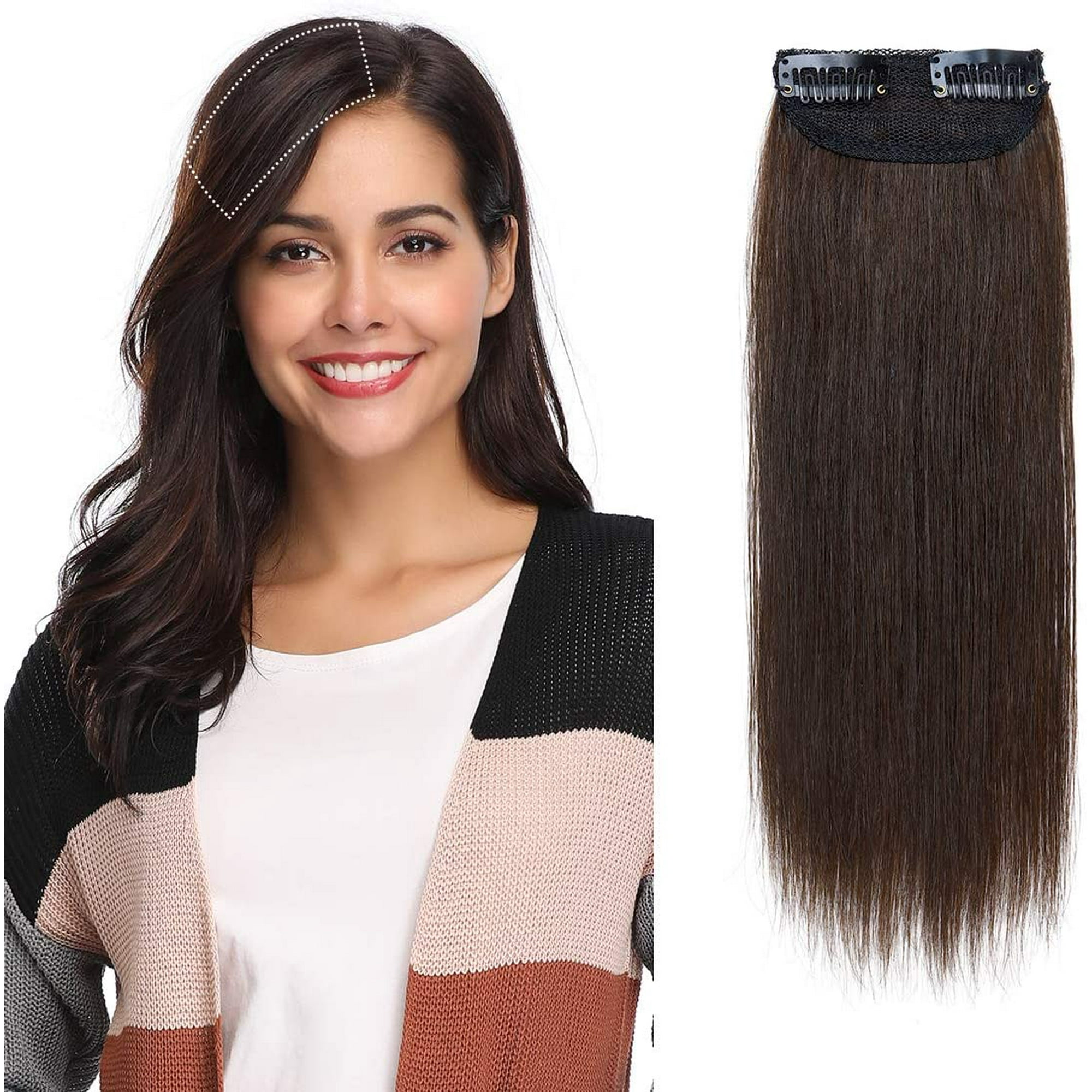 Clip in Hair Piece Short Straight Hair Extensions 2 clips 12 Inch #2 Dark Brown 100% Remy Human Hair Invisible Hairpin Hair for Thinning Hair Adding Hair Volume Fluffy Hair Extension for Women | Walmart Canada Clip in Hair Piece Short Straight Hair Extensions 2 clips 12 Inch #2 Dark Brown 100% Remy Human Hair Invisible Hairpin Hair for Thinning Hair Adding Hair Volume Fluffy Hair Extension for Women | Walmart Canada