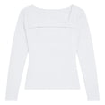 thumbnail image 4 of Womens Summer Tops Fashion Fall Clothes Cutout Tops Long Sleeve Ribbed Slim Shirts Tee Tshirts on Sale, 4 of 4