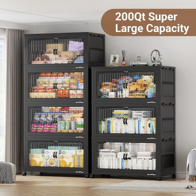 BROVIEW 600Qt Extra Large Stackable Storage Bins with Lid, Plastic