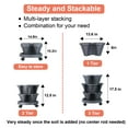 thumbnail image 3 of Stackable Planters 3 Tier Vertical Garden Planters Strawberry, Herb, Flower, Vegetable Indoor Outdoor Pots with Wheels - Dark Gray, 3 of 7