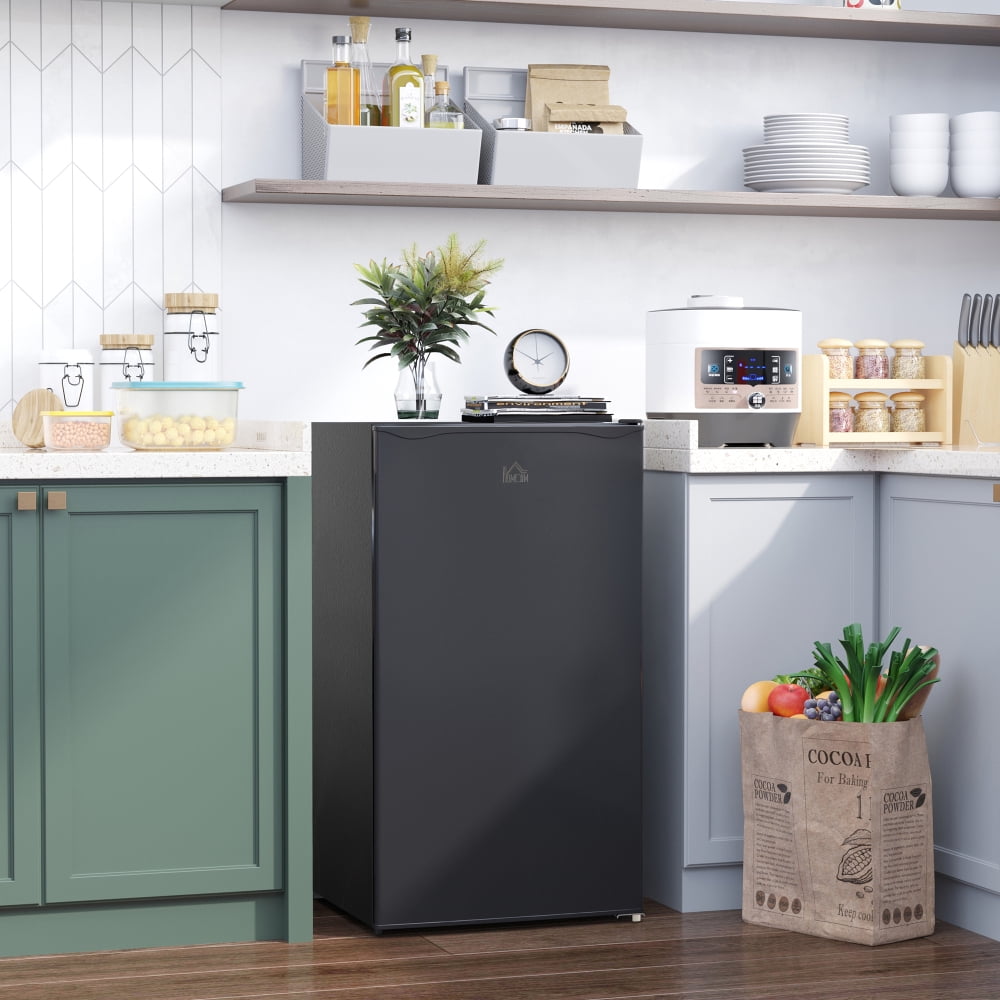 NOBOLEA 3.2 Cu.Ft Mini Fridge with Freezer, Compact Refrigerator with Adjustable Thermostat, Reversible Door for Dorm, Office, Apartment