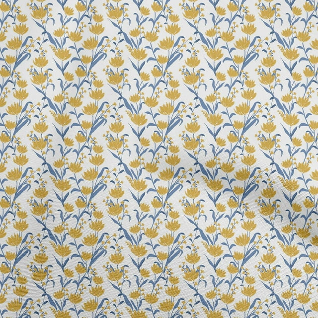 oneOone Rayon Yellow Fabric Floral Sewing Craft Projects Fabric Prints By Yard 56 Inch Wide