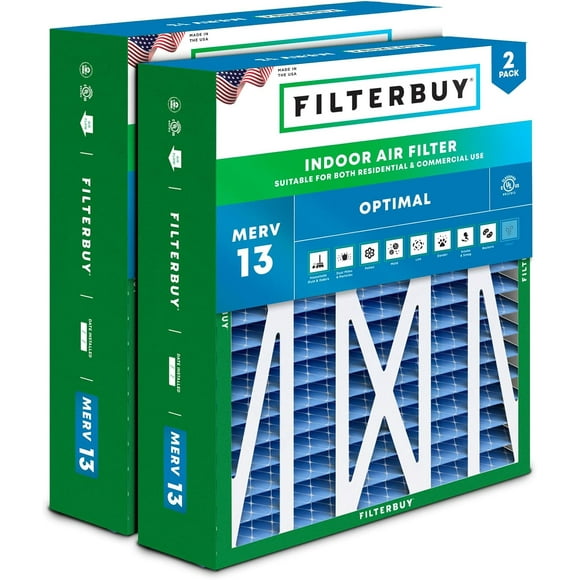 Filterbuy 17.5x21x5 MERV 13 Pleated HVAC AC Furnace Air Filters for Rheem, Ruud, and Protech (2-Pack)