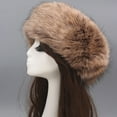 thumbnail image 3 of Eoperou Women Hat Faux Fur Empty Top Elasticity Solid Color Thickened Headband Autumn Winter Fluffy Windproof Hat Riding Supplies, 3 of 8