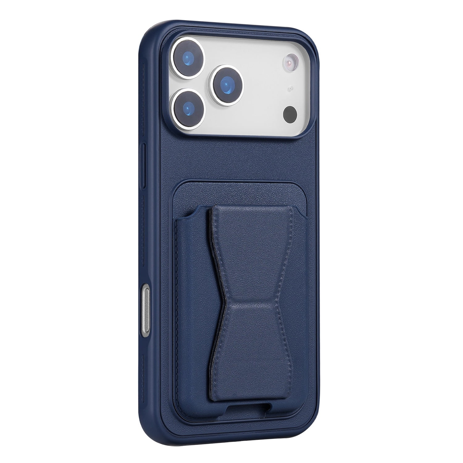 Leather Card Storage Case with Magnetic Stand for iPhone 17 Pro Max - Dark Blue