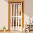 thumbnail image 4 of XJD 71" Extra Tall Cat Gate – Fits 30.31"-38.2" Wide Openings, Auto-Close, Narrow 1.37" Gaps, No-Drill Pressure Mount, Double Opening Design Pet Gate, White, 4 of 11