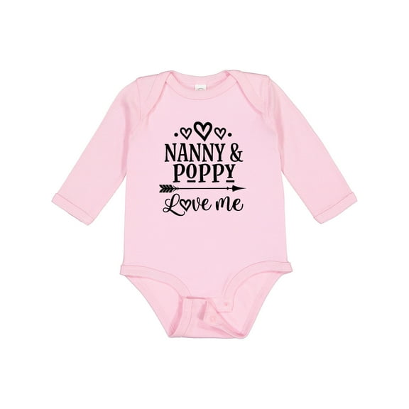 Inktastic Nanny and Poppy Love Me Boys or Girls Long Sleeve Baby Bodysuit