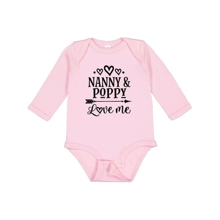 

Inktastic Nanny and Poppy Love Me Gift Baby Boy or Baby Girl Long Sleeve Bodysuit