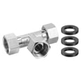 thumbnail image 5 of Uxcell G1/2 Female 3 Way Swivel Nut Tee Pipe Fitting, Nickel-Plated Copper, 5 of 6