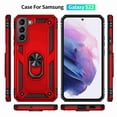 thumbnail image 6 of Decase For Samsung Galaxy S22,Shockproof Soft TPU Armor Slim Metal Ring Stand PC Back Case Cover,Red, 6 of 8