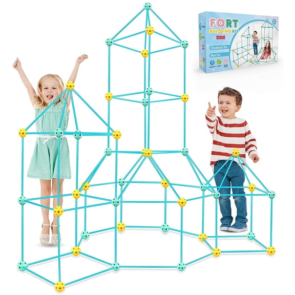 Fort Building Kit for Kids, 140pcs STEM Toys for Boys 4-12Y, Kids Tunnel DIY Fort Building Castles Indoor Outdoor Toy