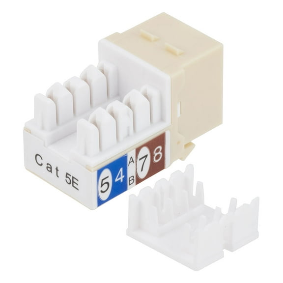 CAT5E Keystone Jack, Snap-In, 90-Degree Termination, Thermoplastic, Ivory, 15-Pack, CE Compliant