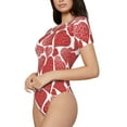 thumbnail image 2 of Fotbe Women Short Sleeve Bodysuit Round Neck Hearts Bodysuit For Women Round Neck Scoop Neck Long Sleeve Stretch Tops Jumpsuit-X-Large, 2 of 9