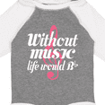 thumbnail image 4 of Inktastic Without Music Life Would Be Flat Girls Long Sleeve Baby Bodysuit, 4 of 5