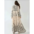 thumbnail image 3 of Printed V-neck Maxi Dress with Button Detail, 3 of 4