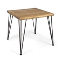 thumbnail image 4 of Euroco 32.5" Farmhouse Dining Table for 2, Square Kitchen Table Dinner Table with Metal Legs for Dining Room, Home Office,Teak, 4 of 8
