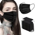 thumbnail image 1 of NNPCBT 100PCS Mascarillas desechables negras de 3 capas con protección de filtro, 1 of 4