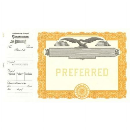 Goes 513 Preferred Blank Stock Certificate Size 8-1/2" x 15", Goes Stock Certificate Laser or Ink Jet Compatiable (10 Pack)