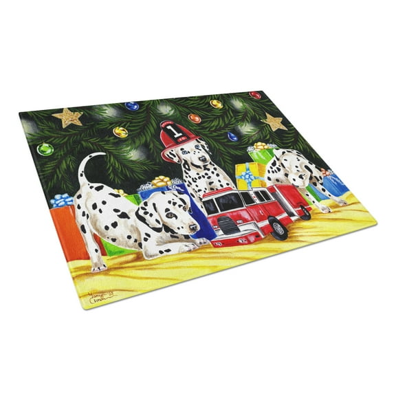 Carolines Treasures AMB1316LCB Christmas Favorite Gift Dalmatian Glass Cutting Board Large, 12H x 16W, multicolor