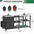thumbnail image 5 of AECOJOY Outdoor Grill Cart for Kamado Grill, Heavy-Duty Metal BBQ Station with Storage Cabinet, Grill Table for Big Green Egg and Kamado Joe Classic, Rolling Grill Table for Patio Backyard, 5 of 10