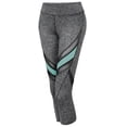 thumbnail image 1 of FashionOutfit Women's Sports Yoga Fitness Workout Front Mesh Insert Stretch Capri Leggings, 1 of 4