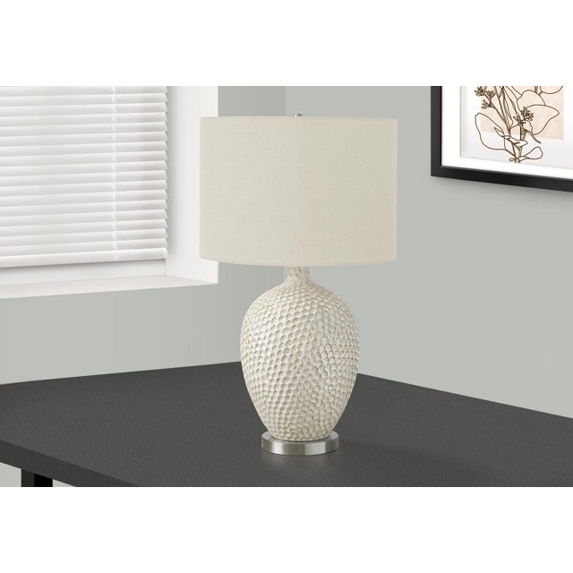 Monarch Specialties Lighting, 28"h, Table Lamp, Cream Ceramic, Ivory / Cream Shade, Contemporary