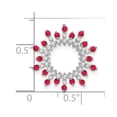 thumbnail image 3 of Diamond2Deal 14K White Gold Ruby and Diamond Snowflake Chain Slide Pendant for Women (L- 0.72 inch, W- 0.72 inch), 3 of 6