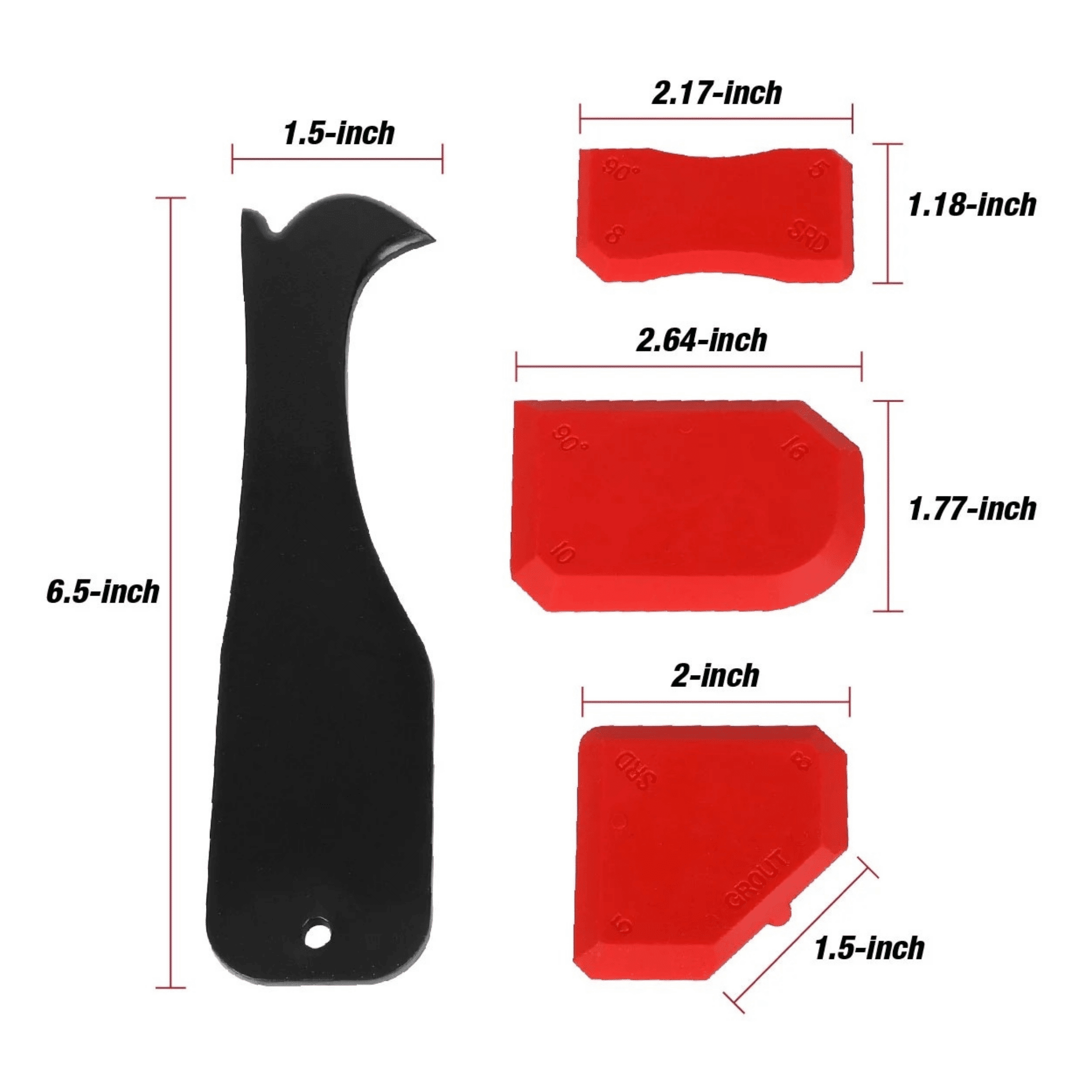 Hyper Tough 4-Piece Caulking Tool Kit for Finishing and Removal
