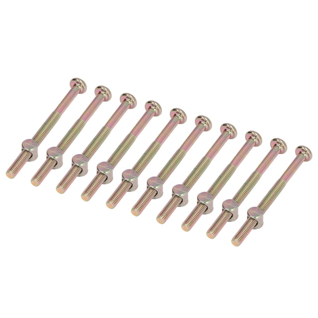 Cuna 10 sets Cuna de cama bebé Tornillo M6 Galvanizado Tornillo de Tornillo de Tapa de la Cabeza de Acero Inoxidable de Acero Kit inoxidable de hardware para Muebles