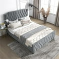 thumbnail image 5 of Furniture of America Chetana Light Gray Full Tufted Upholstered Wood Bed, 5 of 9