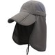 thumbnail image 3 of Gorra de Sol Gris Oscuro para Mujeres Hombres Anti-UV Sombrero de Pescador Transpirable Protección de Verano Cuello Cara Cuello Senderismo Ciclismo Montaña Viaje Tour Tamaño 58-60 CM Suave Ligero Tama, 3 of 5