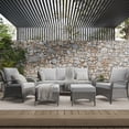 thumbnail image 2 of Grand Patio Outdoor Furniture Set, 5-Piece High Back Open Weave All-Weather Wicker Olefin Cushion Patio Conversation Sets with Ottomans, Gray, 2 of 10