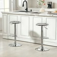 thumbnail image 2 of HOMCOM Tabourets de Bar en Acier, Ensemble de 2, Tabourets de Déjeuner Réglables, Argent, 2 of 10