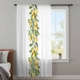 thumbnail image 4 of Yellow Lemon Sheer Curtains 84 Inches Long, Simple Spring Botanical Fruit Leaves Flower Light Filering Curtains, Breathable Simi Curtain Privacy Drapes for Living Room Bedroom Window Treatment, 4 of 9