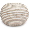 thumbnail image 1 of Simpli Home Yolanda Boho Pouf Rond en Tissu de JUTE Naturel, 1 of 7