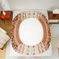 thumbnail image 5 of jejeloiu Vintage Aztec Print Full Size Sheets,Ancient Triangle Circle Bed Sheets,Brown Beige Sheet Sets For Adults,Luxury Bedroom Decor,4 Pieces, 5 of 7