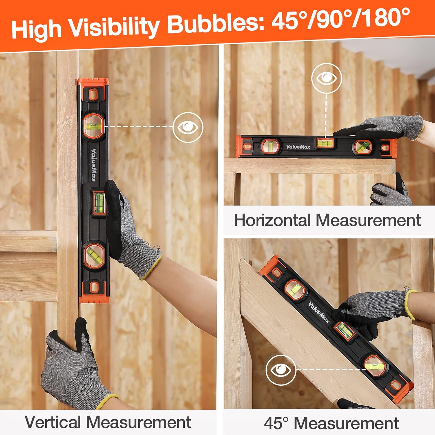 ValueMax 16-Inch Magnetic Torpedo Level, Aluminum Body photo 3
