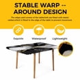 thumbnail image 4 of Black Grey Marble Table Cloths for 3 Foot Rectangle Tables, Modern Gradient Abstract Aesthetic Patio Waterproof Elastic Fitted Tablecloths, Washable Rectangular Table Cover for Camping, 4 of 8