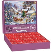 Sprifallbaby 24 Numbered Boxes Christmas Countdown Jigsaw Puzzle Christmas Advent Calendar Gift Box for Children Adult Family