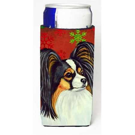 

Papillon Red and Green Snowflakes Holiday Christmas Michelob Ultra s for slim cans
