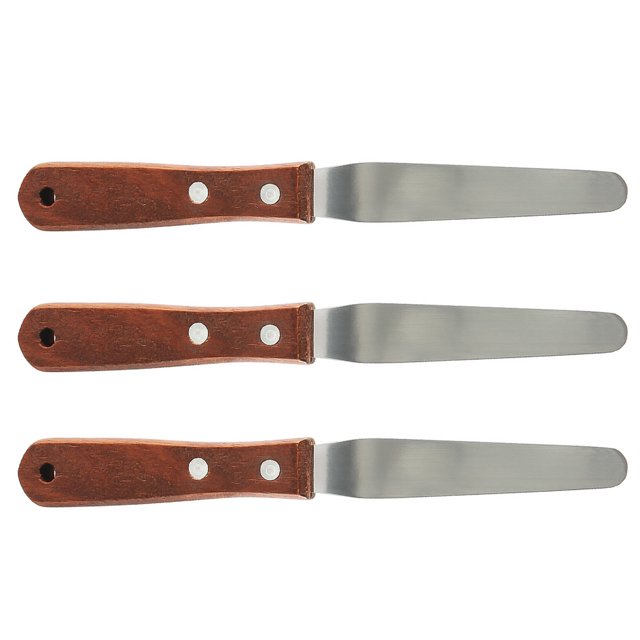 Espátula De Aplicación De Cera Varilla De Aplicación De Acero Inoxidable Finamente Pulida Con Mango De Madera Natural Herramienta De Depilación De Cera Gruesa De 0,7 Mm Para Depilación 3 Uds Sweethay CE002312-00