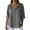 Gray, variant on Women's Casual Tops Loose V-Neck 3/4 Sleeve Basic Tee Shirt Round Neck Blouse Comfy Relaxed Fashion Top, Navy 3XL