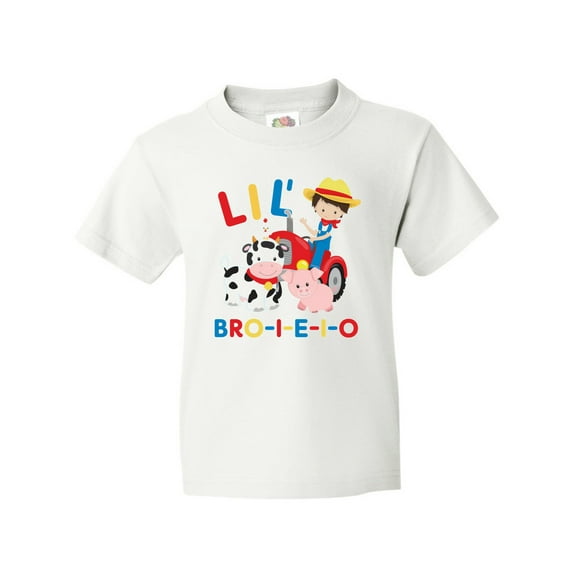 Inktastic Farmer Tractor EIEIO Little Bro Youth T-Shirt