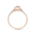 thumbnail image 5 of AFFY Princess & Round Cut White Natural Diamond Heart Bridal Ring Set In 10k Rose Gold (0.4 cttw) Ring Size-13, 5 of 7