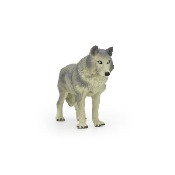 Wolf Toy, Grey, Very Large, Museum Quality Rubber Figure, Model, Educational, Animal, Hand Painted, Figurines 7" CH106 BB90