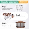 thumbnail image 3 of HOTEEL 16x16 Pop up Gazebo, Hexagonal Outdoor Canopy Shelter, Instant Patio Gazebo Sun Shade Canopy Tent with Netting & Adjustable Height for Lawn, Garden, Backyard & Deck, Brown, 3 of 10