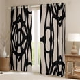 thumbnail image 2 of Erosebridal Brown Black Stripe Blackout Curtains Set of 2 (52x84 Each),Modern Abstract Geometric Line Window Curtains For Men Women, 2 of 7