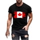 thumbnail image 2 of Tops para hombre, blusas y camisas de cuello redondo y manga corta para hombre. Camiseta de cuello redondo y manga corta con estampado de bandera canadiense para hombre. Blusa de algodón y poliéster p, 2 of 5