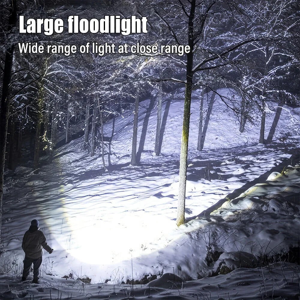 2PCS Super Bright Solar/USB Rechargeable LED Spotlight Flashlight Searchlight, Durable, Waterproof, Multi-Purpose