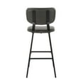 thumbnail image 6 of Foundry Contemporary Barstool in Black Metal and Grey Faux Leather with Grey Zig Zag Stitching by LumiSource - Set of 2, 6 of 7